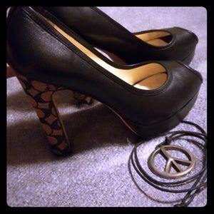 Black, Coach high heels